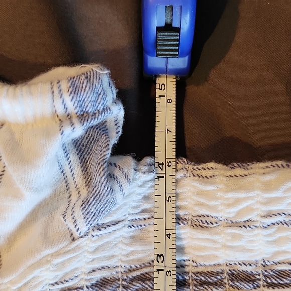 Mudd cropped top,  size medium,  white with blue stripes. - Picture 5 of 6